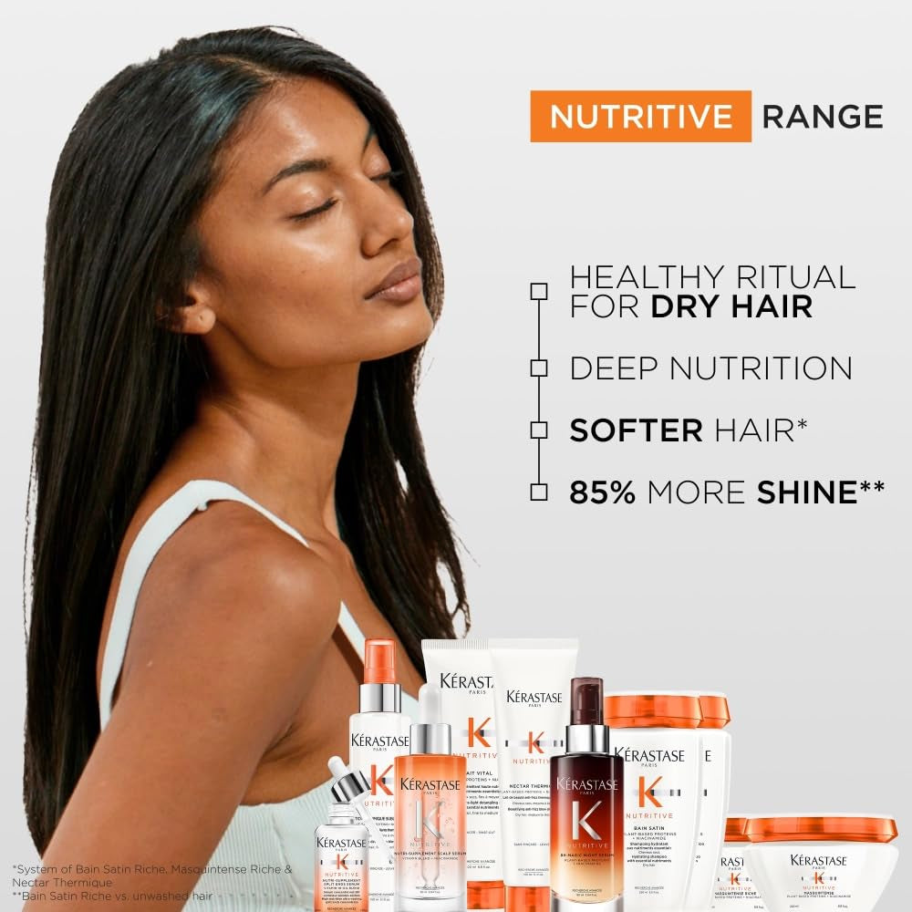 Kerastase Nutritive 8H Magic Night Hair Serum | Overnight Hydrating Treatment for Dry Hair | Intensely Nourishes, Detangles & Prevents Frizz | for All Hair Types | 3.04 Fl Oz