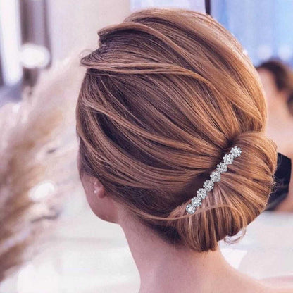 Rhinestone Hair Comb Barrette Crystal Wedding Hair Comb Barrette Silver CZ Bling Bridal Headpieces Decorative Head Clip Headwear Bridal Hair Accessories for Women (Style 3)