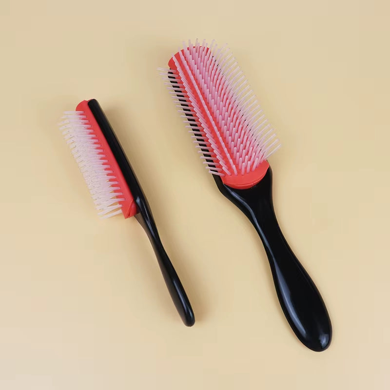 9-Rows Detangling Massage Hair Brush for Curly Hair Brush Removable Nine Row Comb Plastic Wet Hair Brush