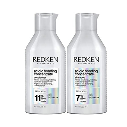 Acidic Bonding Concentrate Shampoo & Conditioner Set for Damaged and All Hair Types - Repair and Strengthen Weak Hair Bonds with Citric Acid