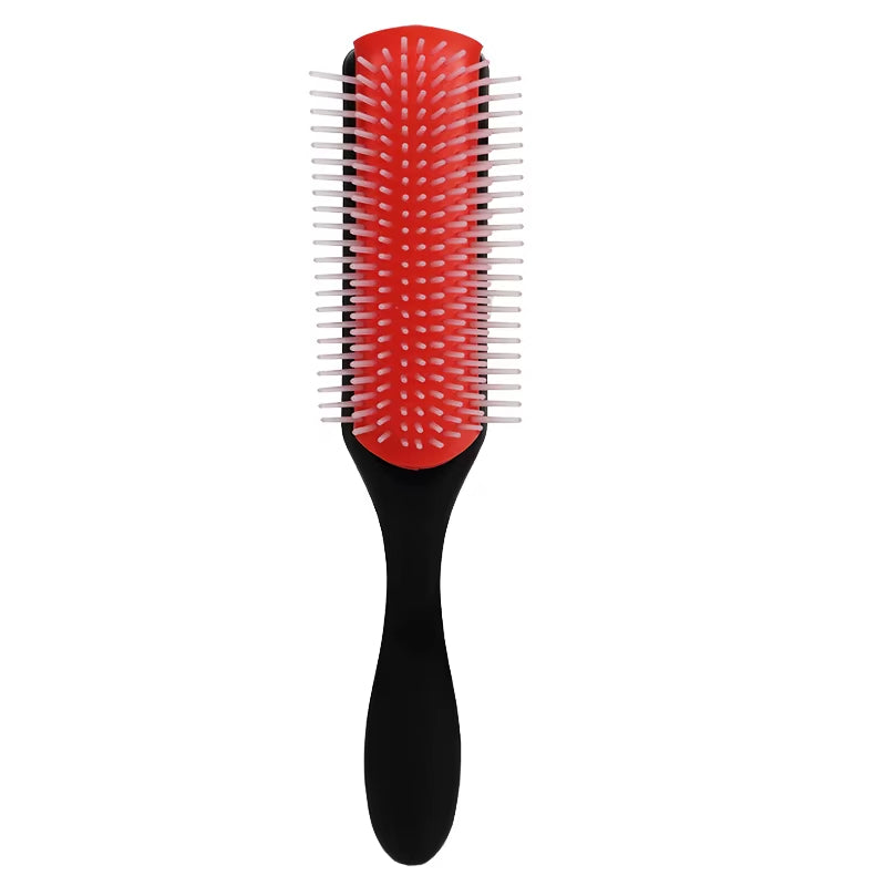 9-Rows Detangling Massage Hair Brush for Curly Hair Brush Removable Nine Row Comb Plastic Wet Hair Brush