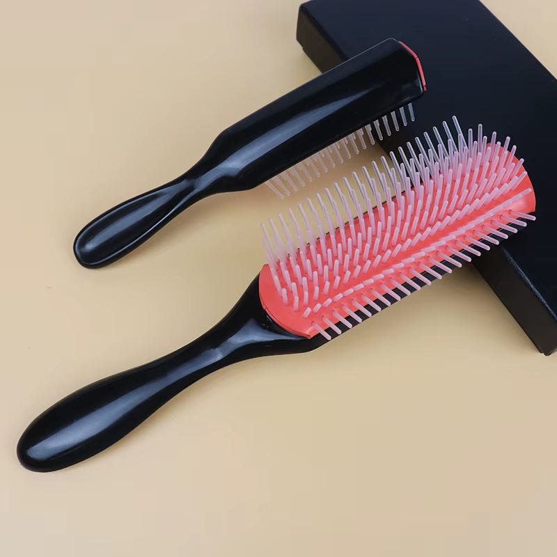 9-Rows Detangling Massage Hair Brush for Curly Hair Brush Removable Nine Row Comb Plastic Wet Hair Brush