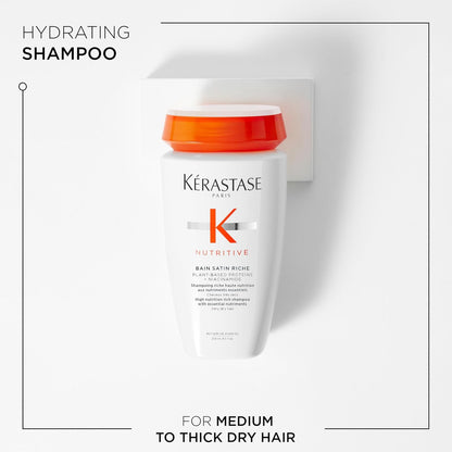 Kérastase Nutritive Hydrating Shampoo and Conditioner Set | Gently Cleanses & Replenishes Moisture for Soft, Shiny Hair | Smoothing and Softening | with Niacinamide