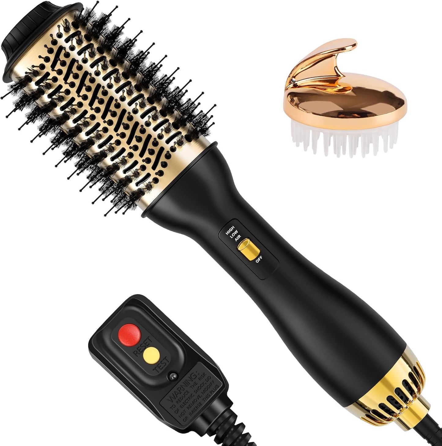 4-In-1 Hot Air Brush with Oval Barrel - Salon-Grade Styling Tool for All Hair Types