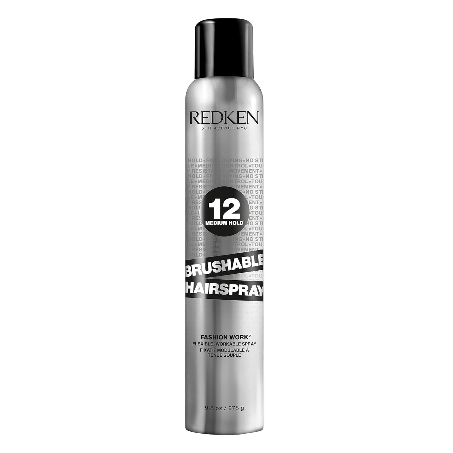 Brushable Hairspray 12 for All Hair Types - Protects against Frizz and Humidity with Flexible Medium Hold with Natural Finish