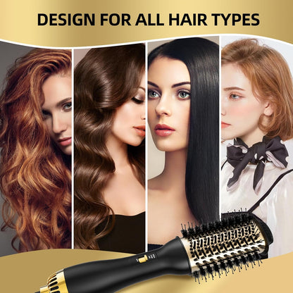 4-In-1 Hot Air Brush with Oval Barrel - Salon-Grade Styling Tool for All Hair Types