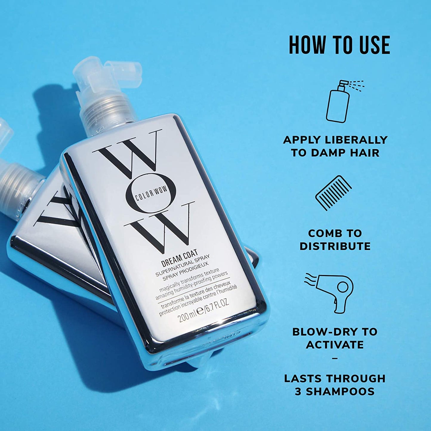 COLOR WOW Dream Coat Supernatural Spray – Keep Your Hair Frizz-Free and Shiny No Matter the Weather with Award-Winning Anti-Humidity Treatment