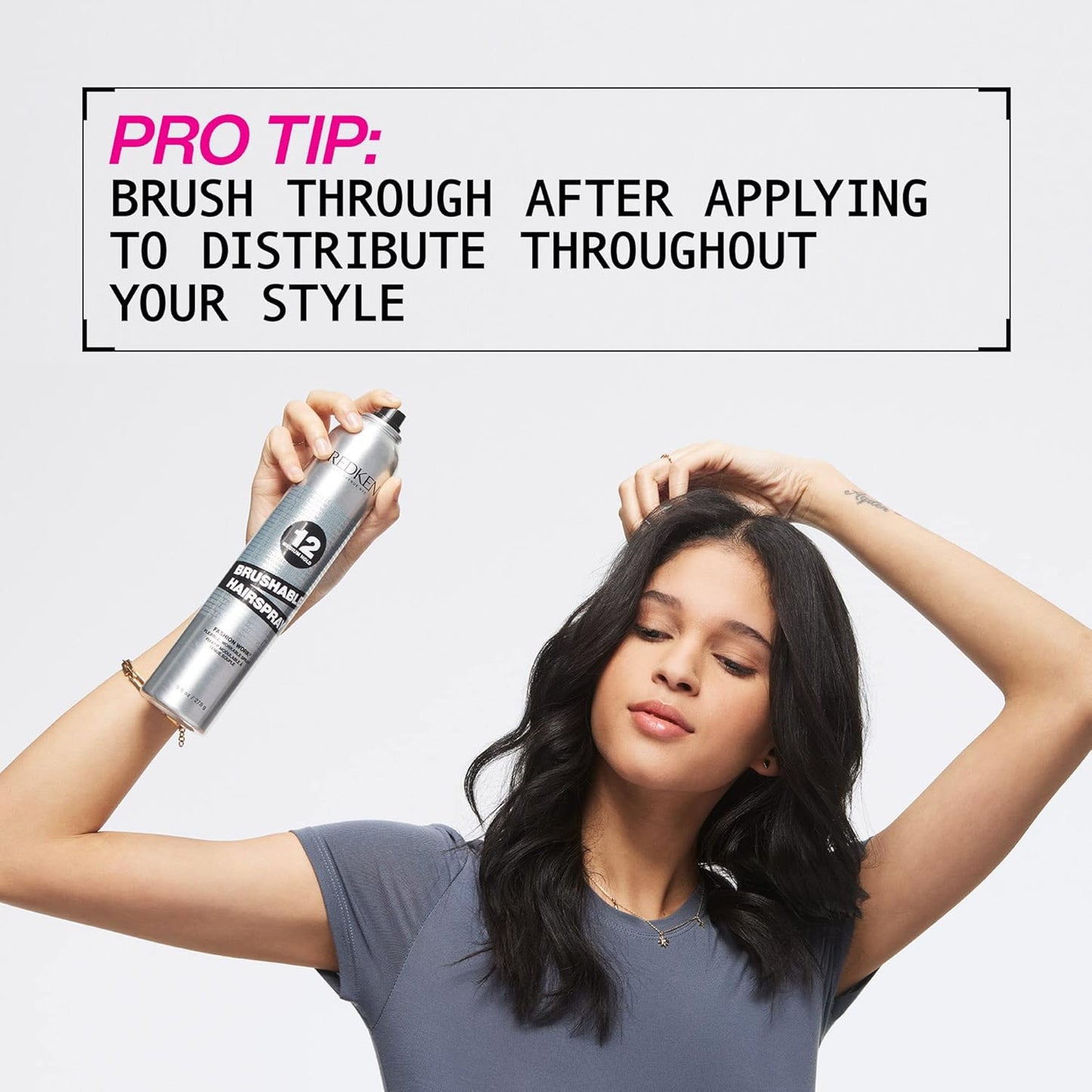 Brushable Hairspray 12 for All Hair Types - Protects against Frizz and Humidity with Flexible Medium Hold with Natural Finish